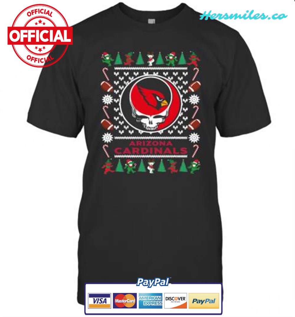 Arizona Cardinals Grateful Dead Ugly Christmas T-Shirt