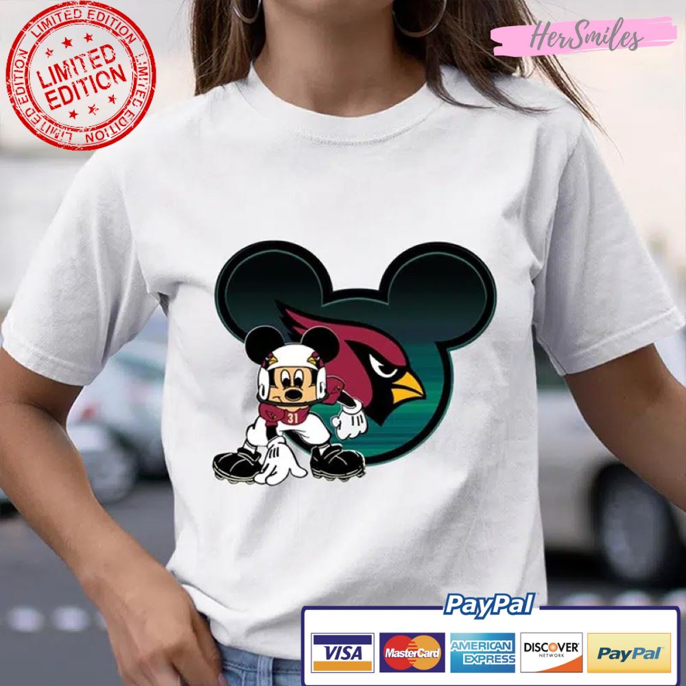 Arizona Cardinals Mickey Mouse Disney Football T Shirt