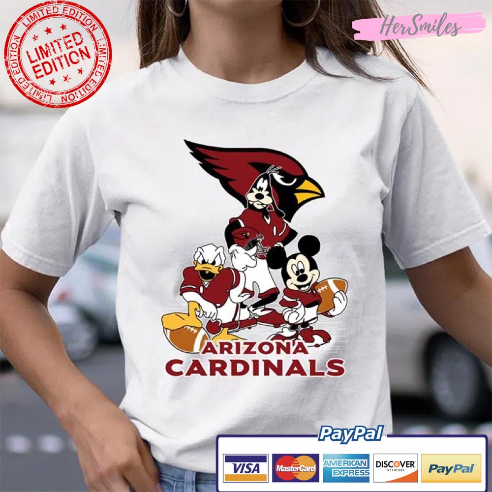 Arizona Cardinals Mickey Mouse Donald Duck Goofy T Shirt