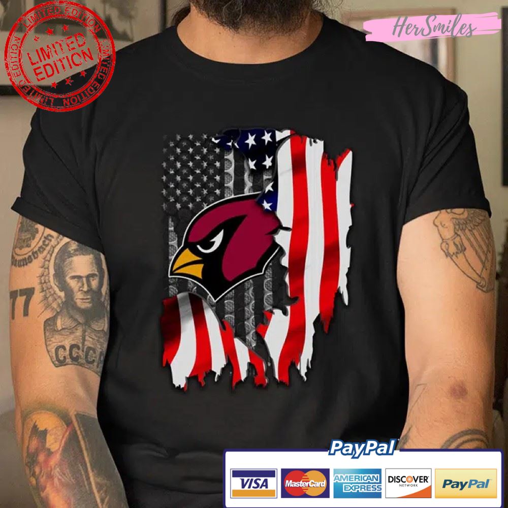 Arizona Cardinals NFL Football American Flag T Shirt