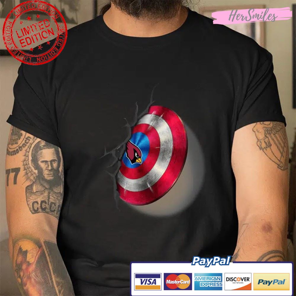 Arizona Cardinals NFL Football Captain America’s Shield Marvel Avengers T Shirt