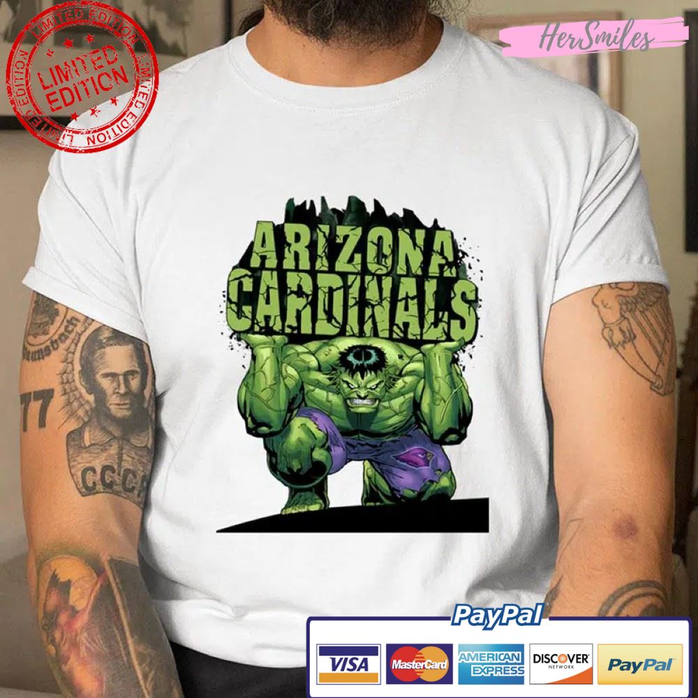 Arizona Cardinals NFL Football Incredible Hulk Marvel Avengers Sports T Shirt