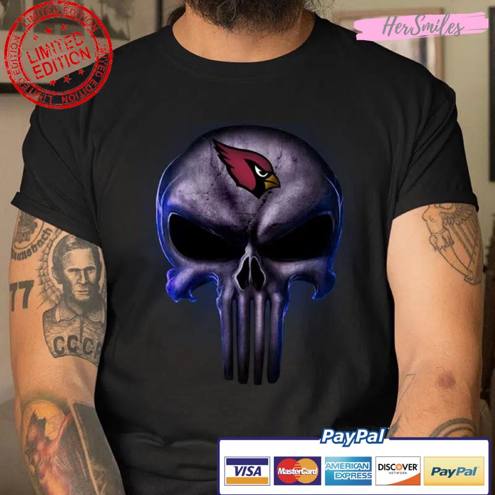 Arizona Cardinals NFL Football Punisher Skull Sports T Shirt