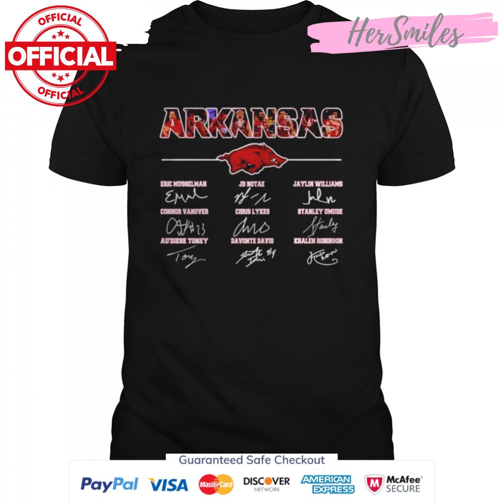 Arkansas Razorbacks team players signatures T-shirt
