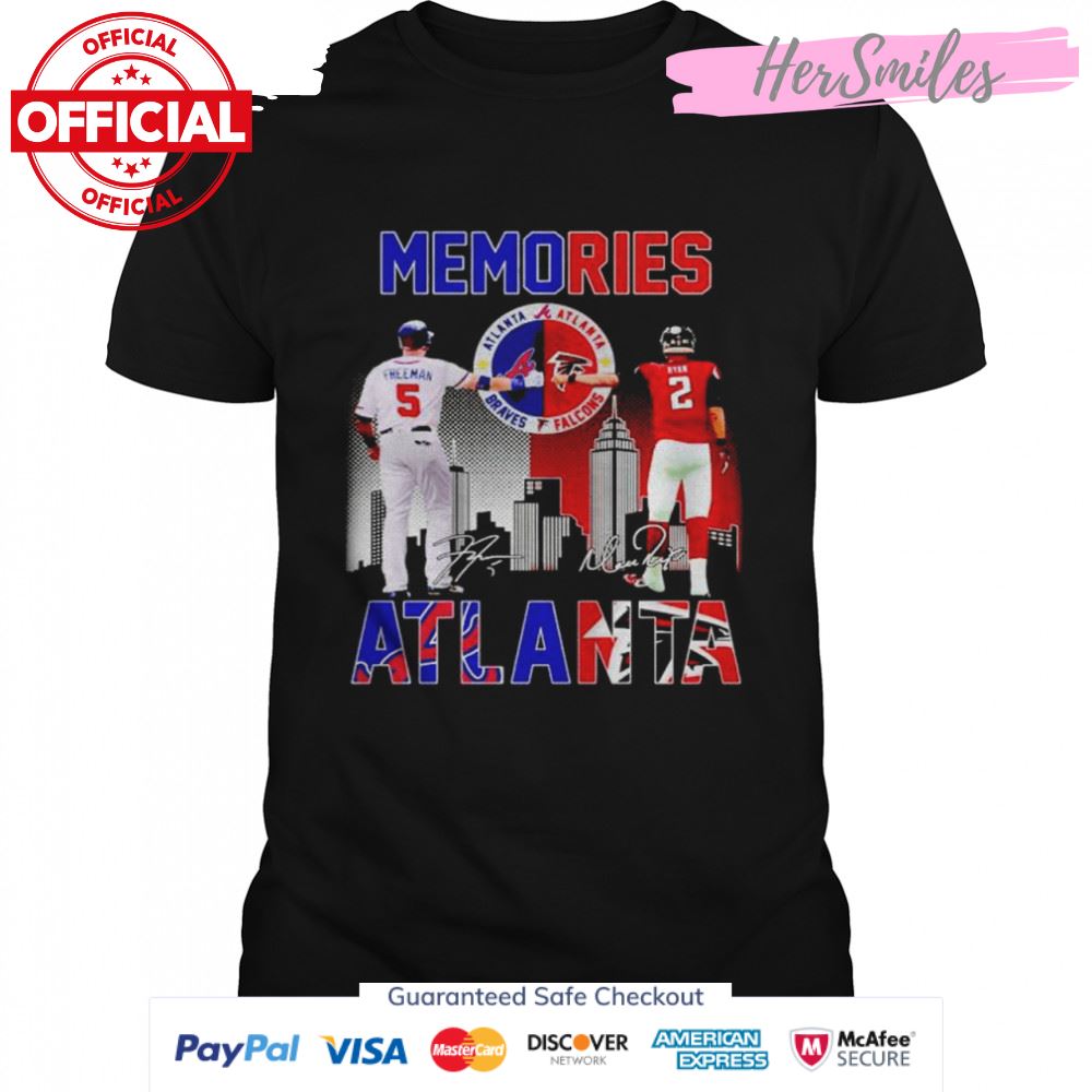 Atlanta Braves and Atlanta Falcons memories Freeman and Ryan signatures shirt