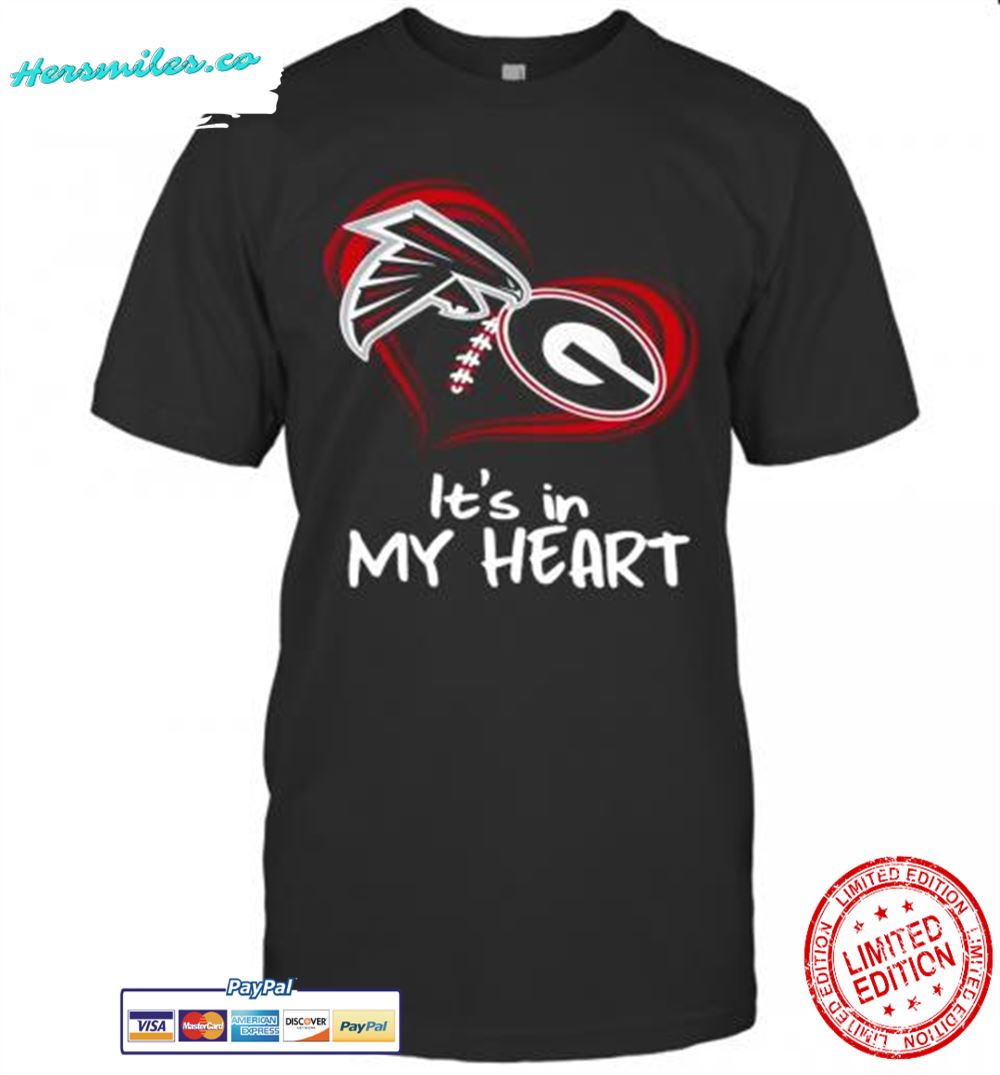 Atlanta Falcons And Georgia Bulldogs Football Its In My Heart Valentines Day T-Shirt