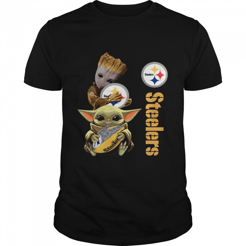 Baby Groot And Yoda Hug Pittsburgh Steelers shirt