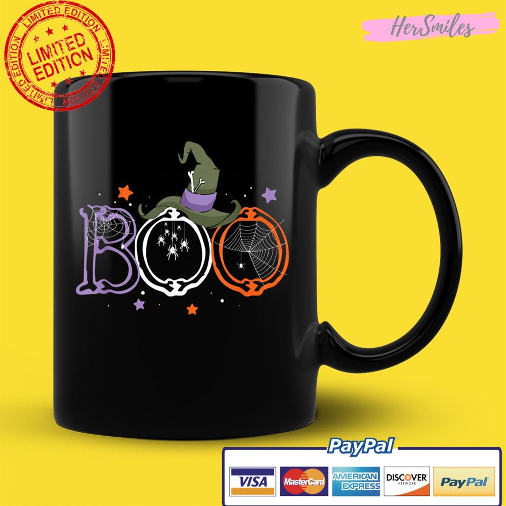 Boo Halloween With Spiders And Witch Hat Funny Halloween Gag Shirt