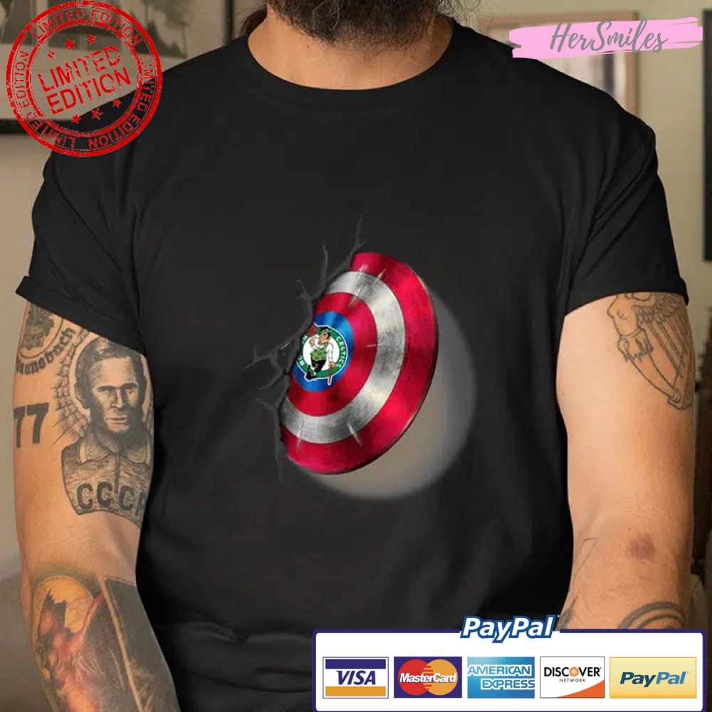 Boston Celtics Captain America’s Shield Marvel Avengers Shirt