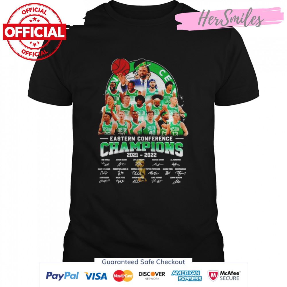 Boston Celtics Eastern Conference Champions 2021 2022 signatures shirt