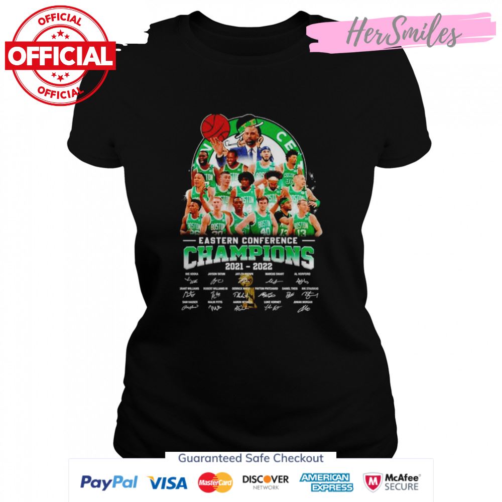 Boston Celtics Eastern Conference Champions 2021 2022 signatures shirt