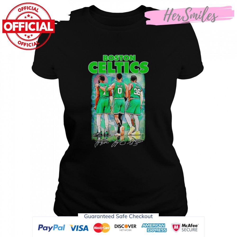 Boston Celtics Jaylen Brown Jayson Tatum Marcus Smart signatures 2022 T-shirt Boston Celtics Jaylen Brown Jayson Tatum Marcus Smart signatures 2022 T-shirt