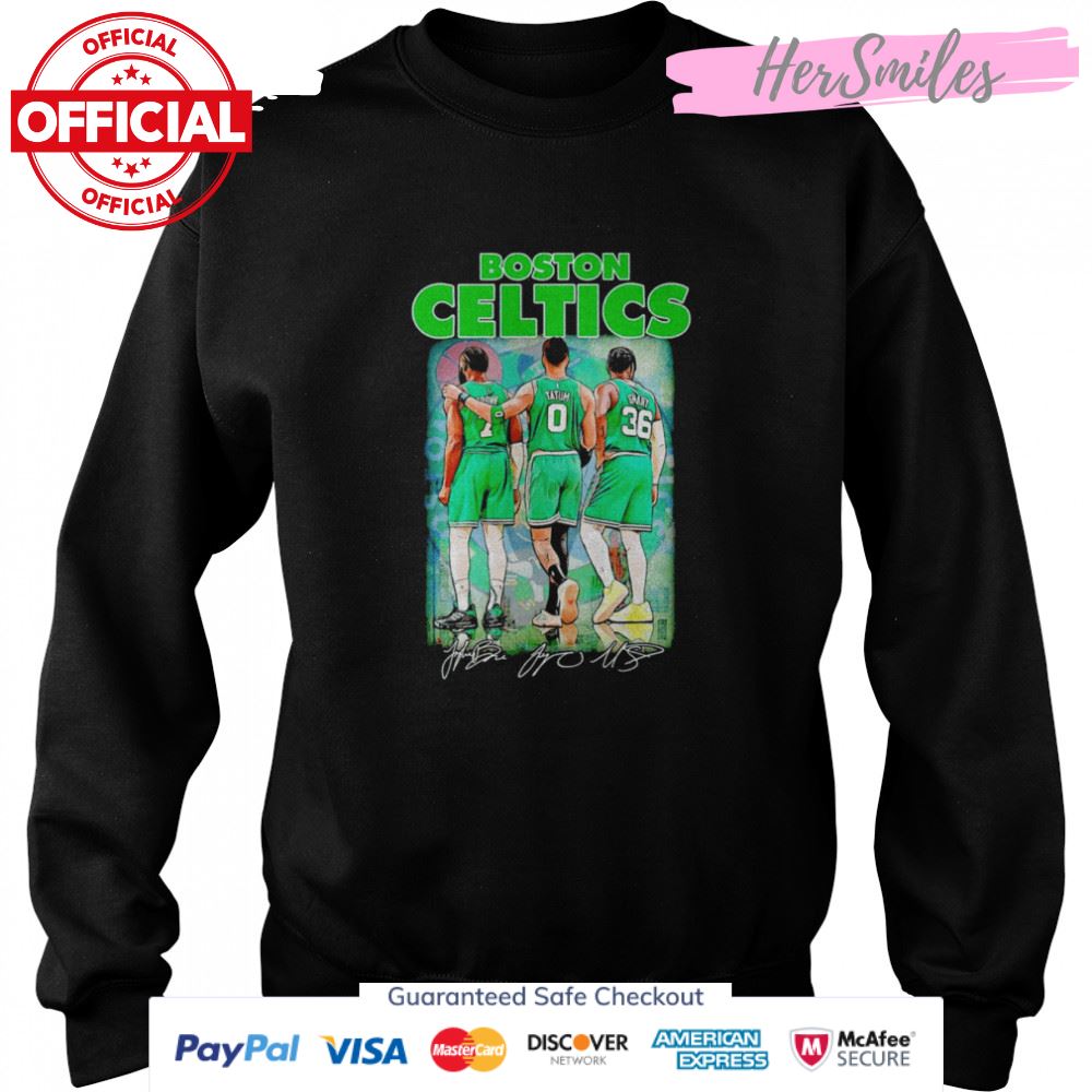 Boston Celtics Jaylen Brown Jayson Tatum Marcus Smart signatures 2022 T-shirt Boston Celtics Jaylen Brown Jayson Tatum Marcus Smart signatures 2022 T-shirt