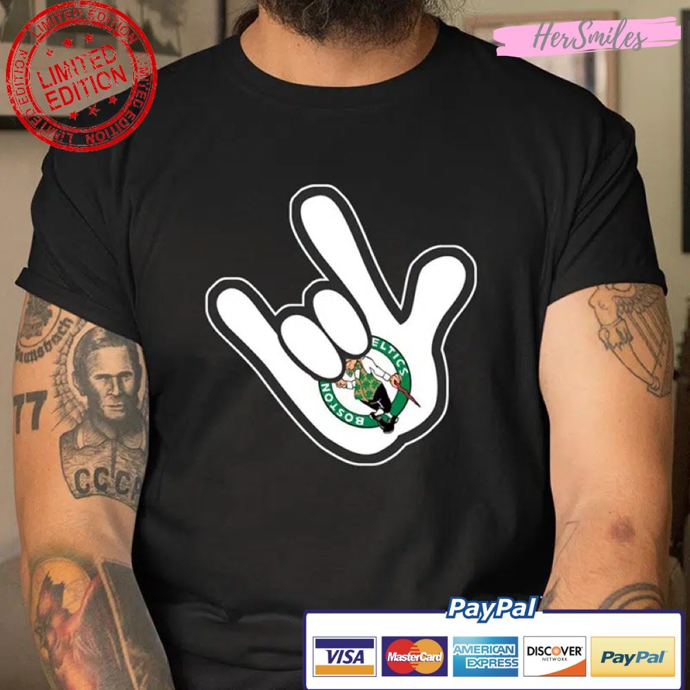 Boston Celtics Mickey Rock Hand T Shirt