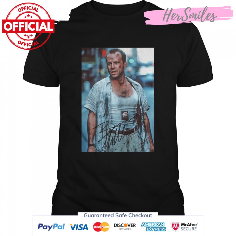 Bruce Willis Die Hard Thank You Signature T-Shirt