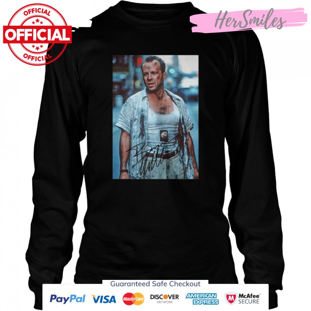 Bruce Willis Die Hard Thank You Signature T-Shirt