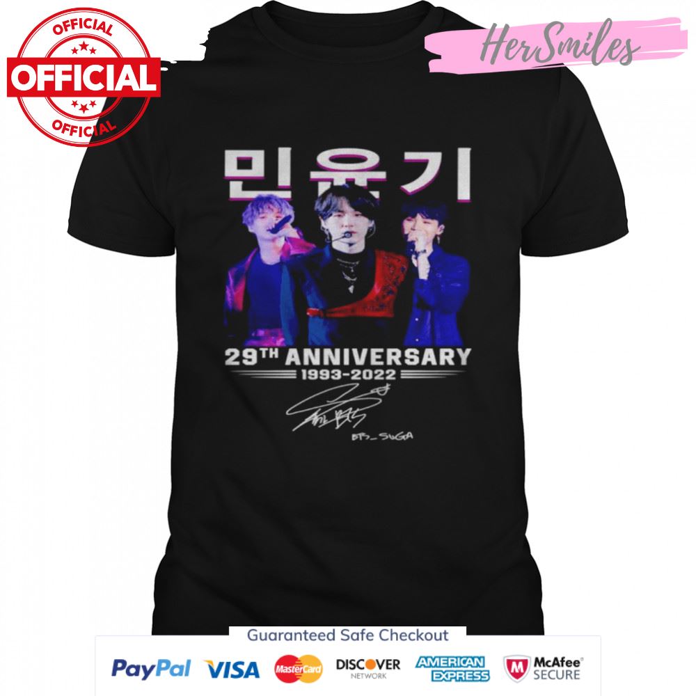 BTS Suga 29th anniversary 1993 2022 signature shirt