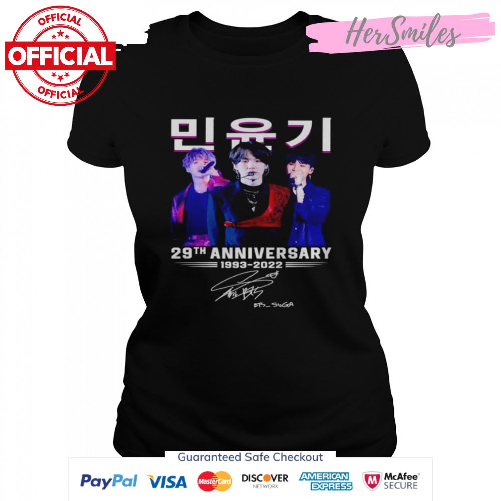 BTS Suga 29th anniversary 1993 2022 signature shirt