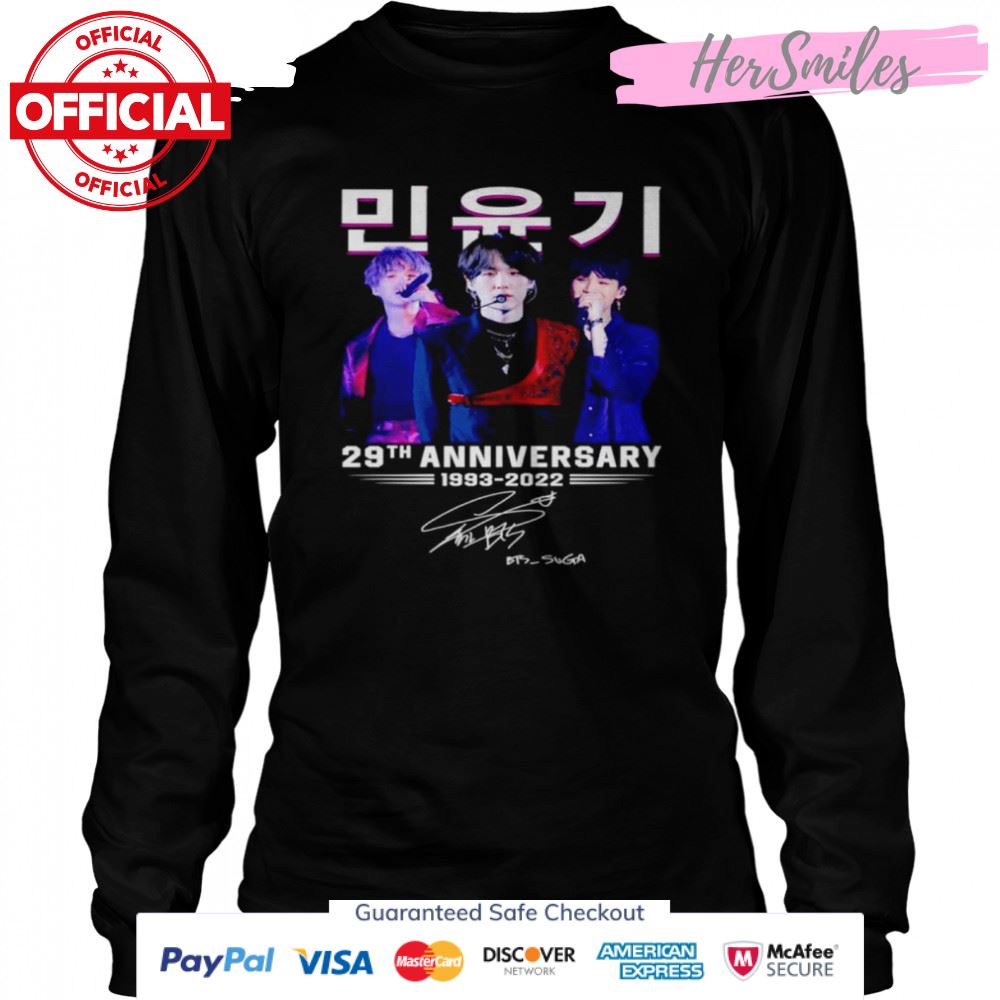 BTS Suga 29th anniversary 1993 2022 signature shirt BTS Suga 29th anniversary 1993 2022 signature shirt