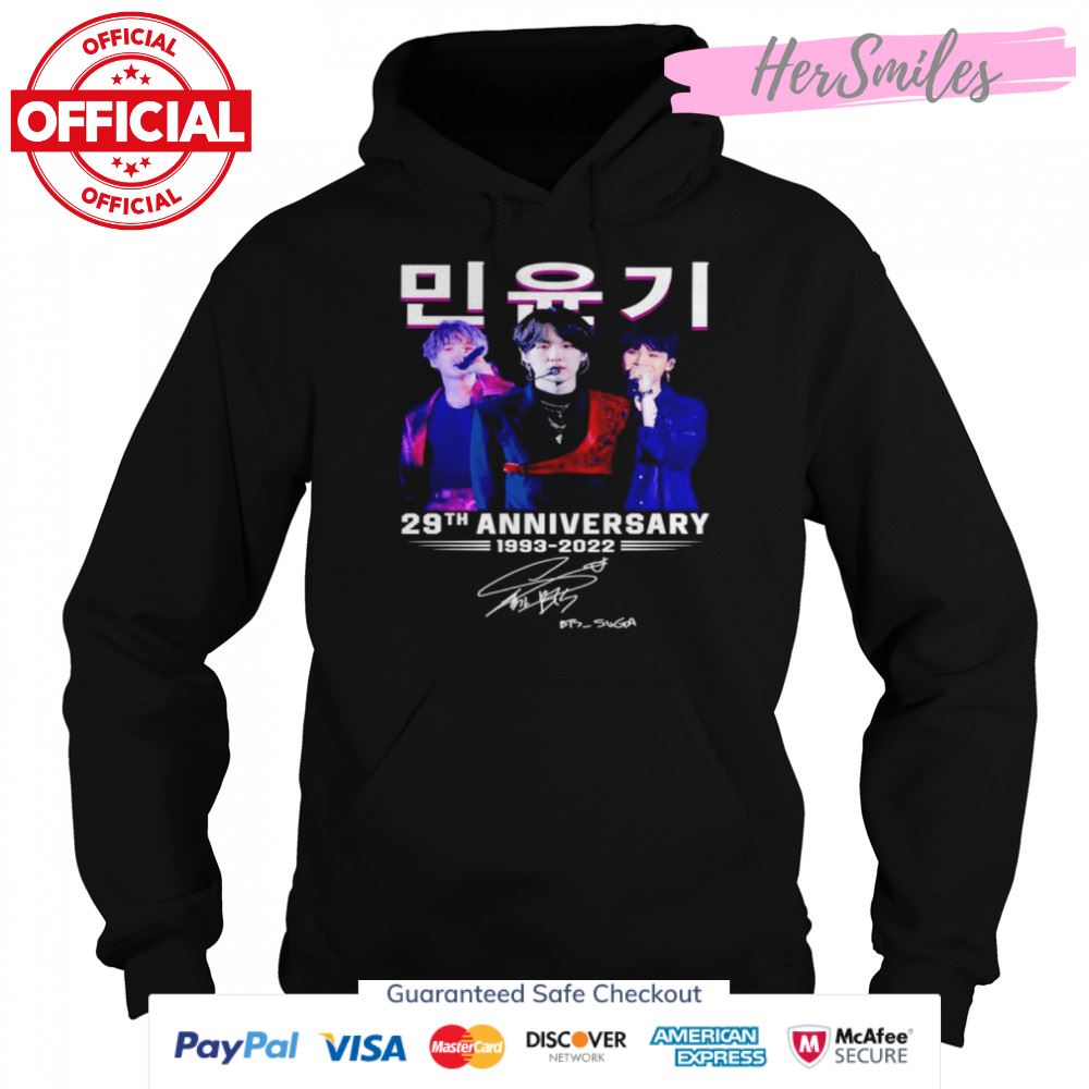 BTS Suga 29th anniversary 1993 2022 signature shirt BTS Suga 29th anniversary 1993 2022 signature shirt
