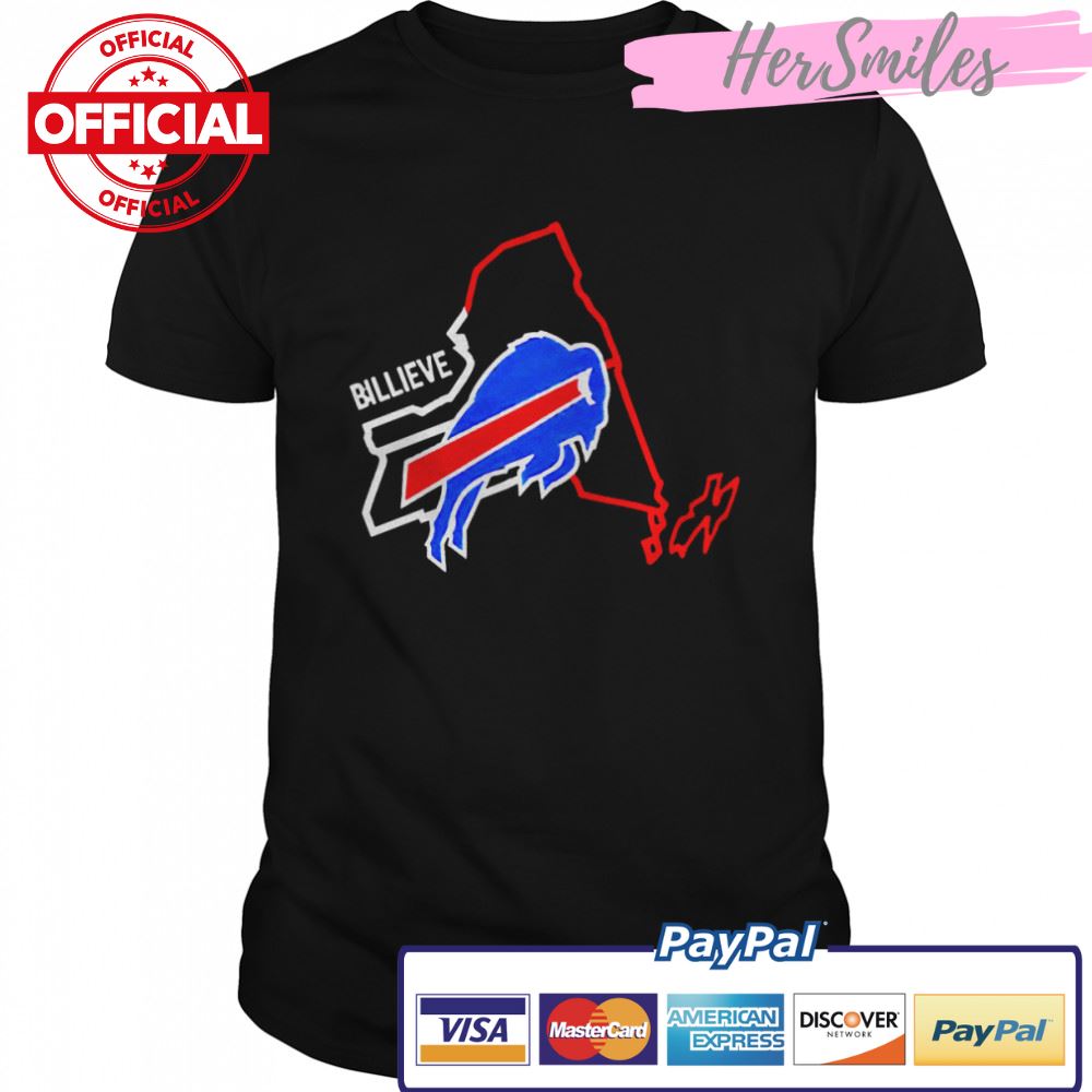 Buffalo Bills Billieve Map logo 2022 T-shirt