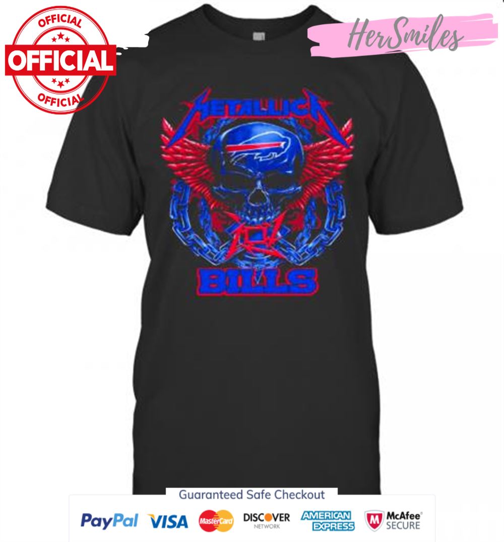 Buffalo Bills Skull Metallic T-Shirt