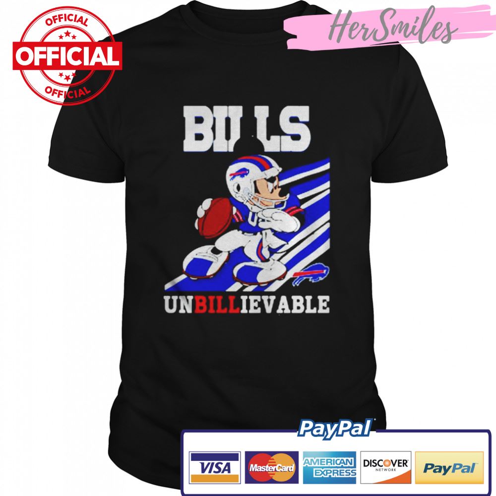 Buffalo Bills Slogan Unbillievable Mickey Mouse NFL T-shirt