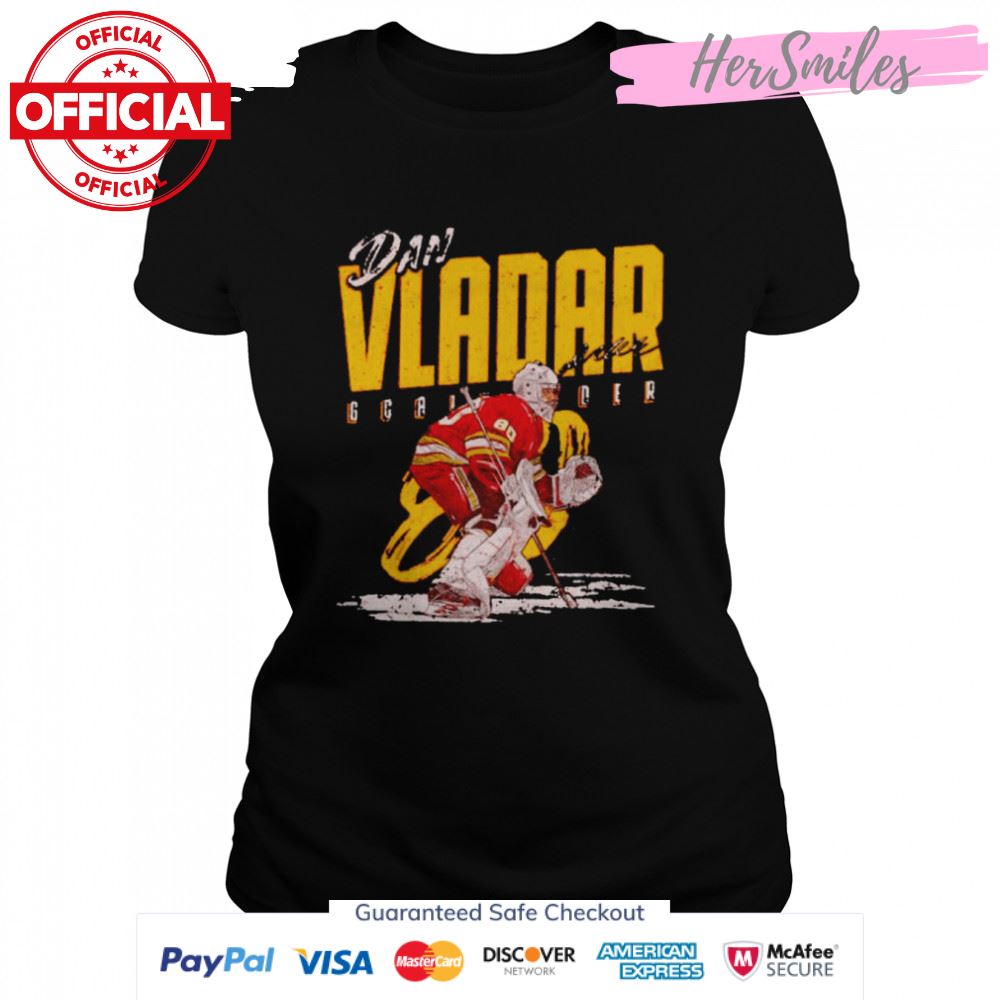 Calgary Flames Dan Vladar goalder signature shirt Calgary Flames Dan Vladar goalder signature shirt