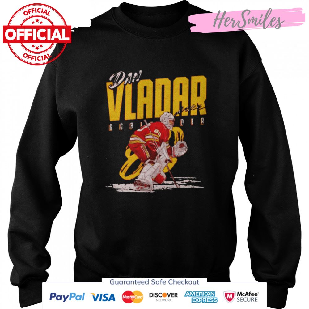 Calgary Flames Dan Vladar goalder signature shirt Calgary Flames Dan Vladar goalder signature shirt