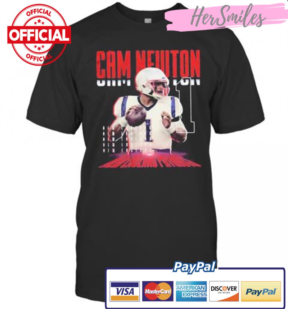 Cam Newton 1 New England Patriots Football T-Shirt