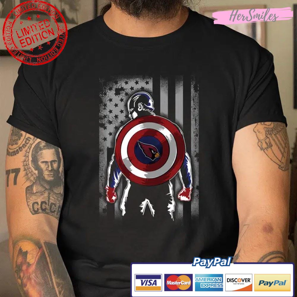 Captain America Marvel Avengers Flag NFL Arizona Cardinals T Shirt