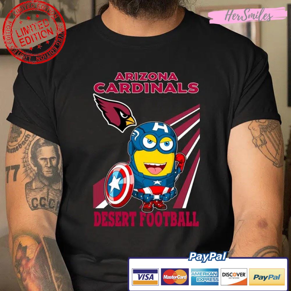 Captain America Marvel Avengers Minion NFL Football Arizona Cardinals T Shirt