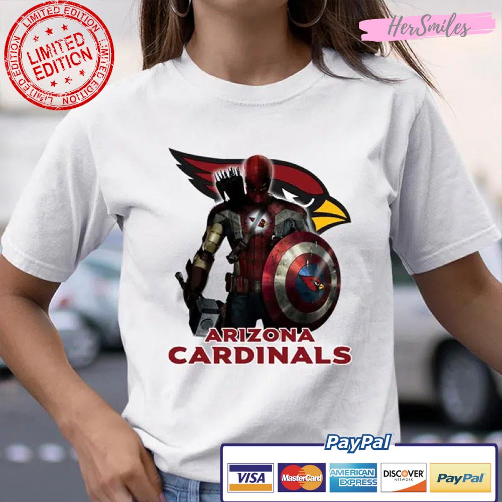 Captain America Thor Spider Man Hawkeye Avengers Endgame Arizona Cardinals T Shirt