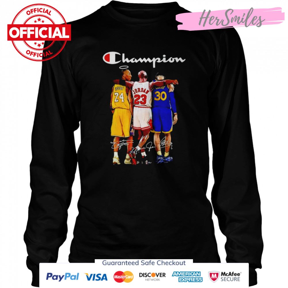 Champion Kobe Bryant Michael Jordan Stephen Curry Signatures Shirt ...