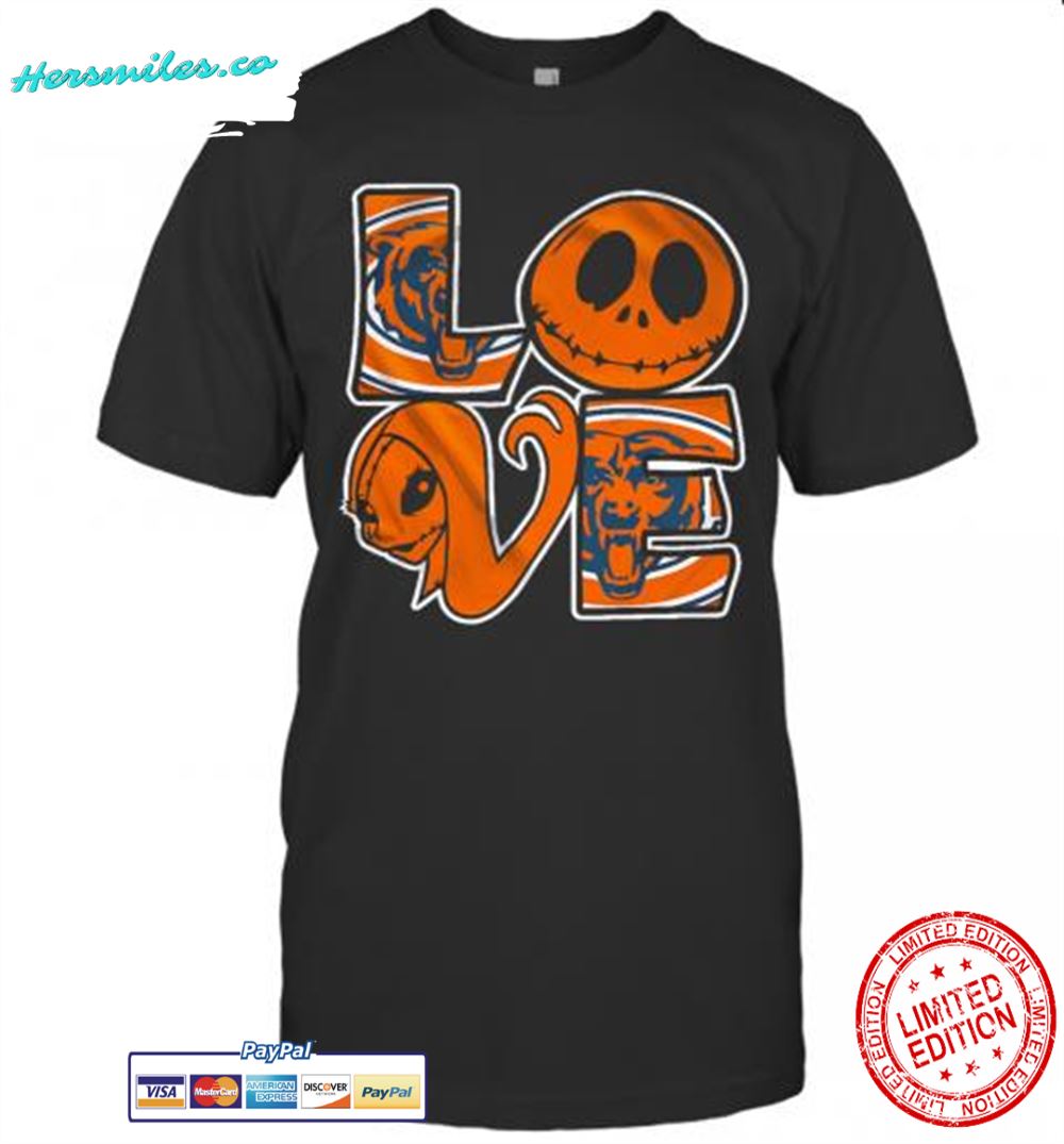 Chicago Bears Jack Skellington And Sally Love T-Shirt