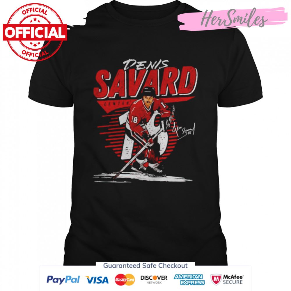 Chicago Blackhawks Denis Savard center signature shirt Chicago Blackhawks Denis Savard center signature shirt