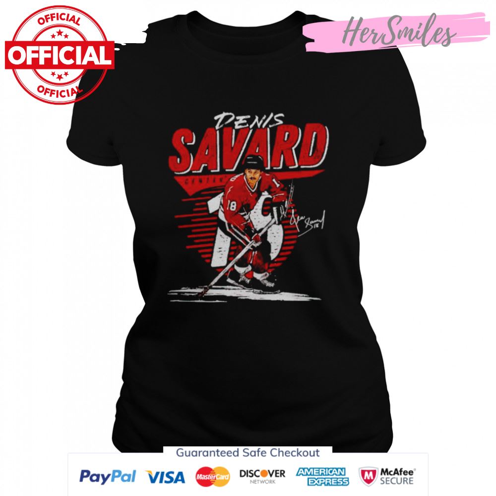 Chicago Blackhawks Denis Savard center signature shirt Chicago Blackhawks Denis Savard center signature shirt