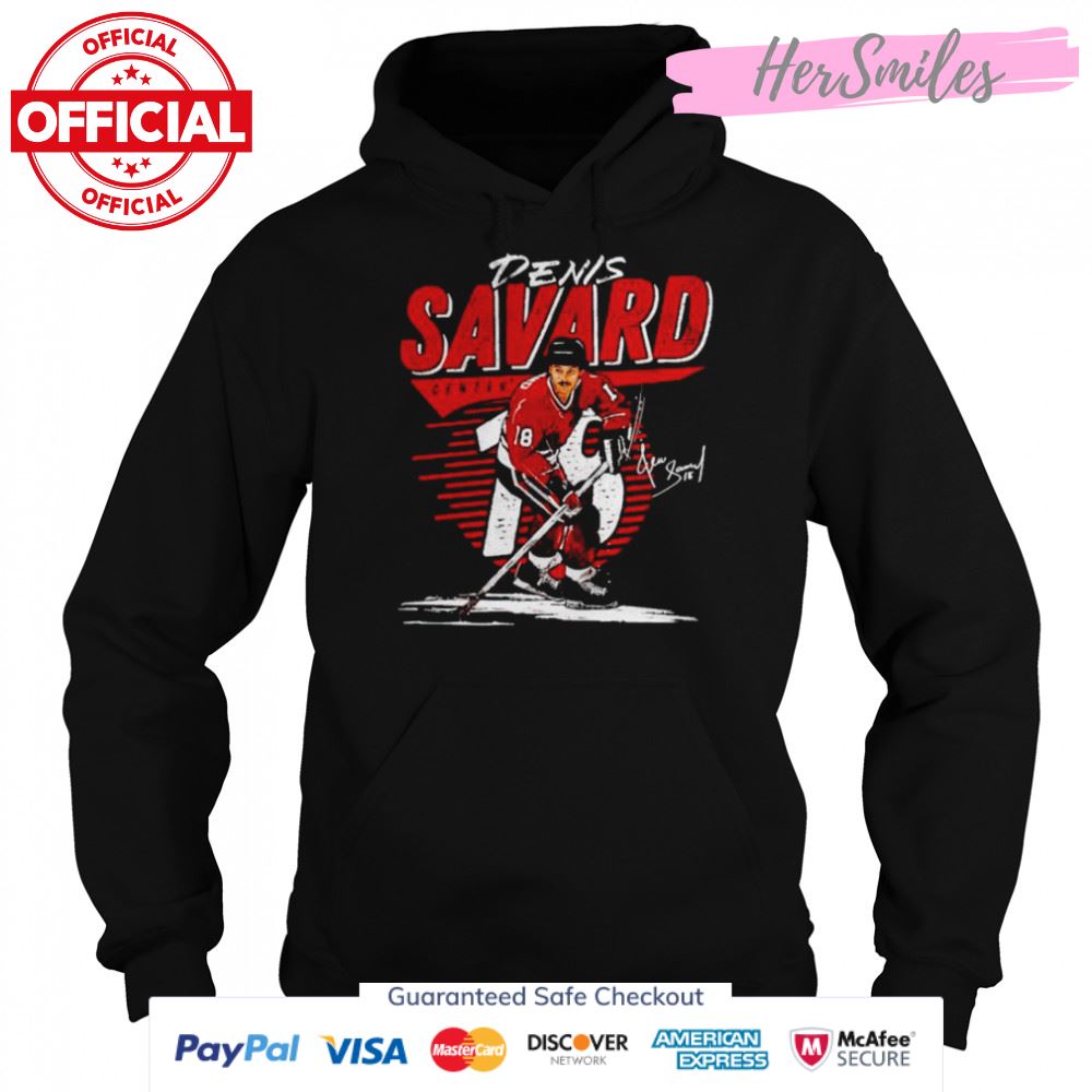 Chicago Blackhawks Denis Savard center signature shirt Chicago Blackhawks Denis Savard center signature shirt