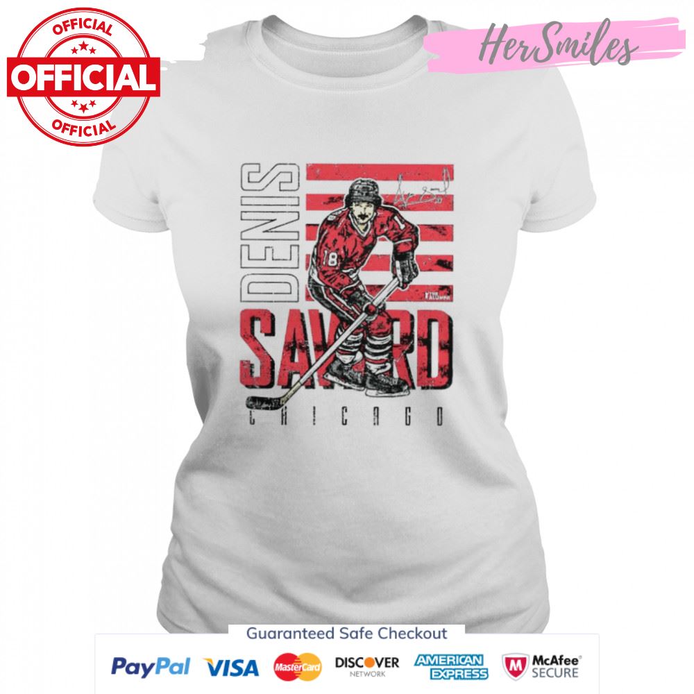 Chicago Blackhawks Denis Savard homage signature shirt