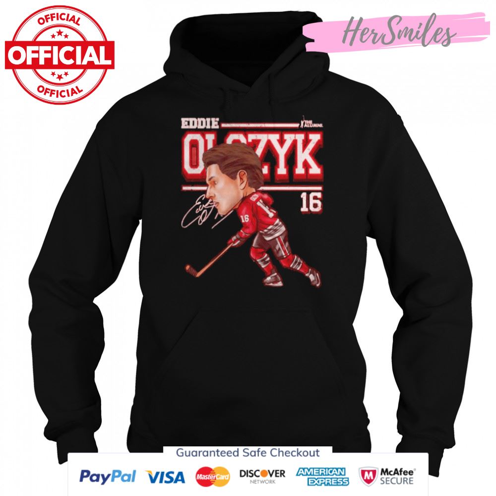 Chicago Blackhawks Eddie Olczyk cartoon signature shirt Chicago Blackhawks Eddie Olczyk cartoon signature shirt