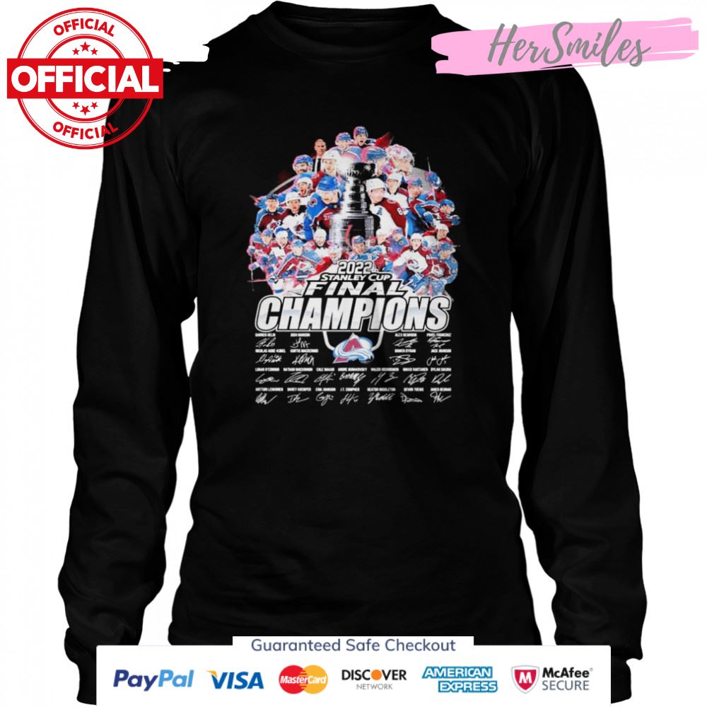 Colorado Avalanche 2022 Stanley Cup Final Champions Signatures Posters Shirt Hersmiles 