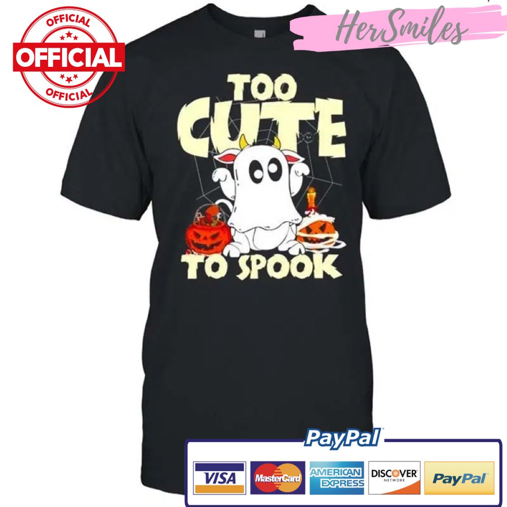 Cow Ghost Too Cute To Spook Halloween Shirt
