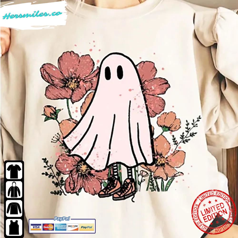 Cute Ghost Boo Halloween Sweatshirt For Men Women T-Shirt