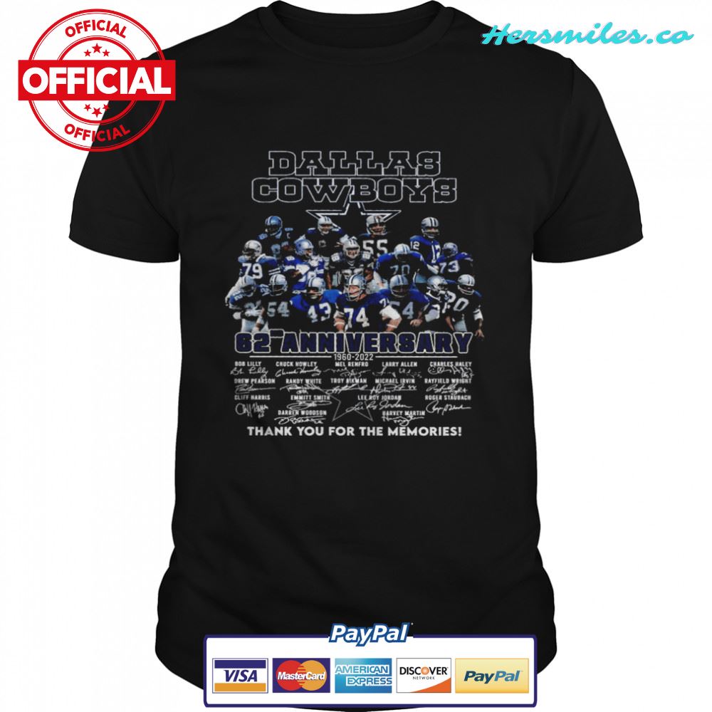 Dallas Cowboys 62nd Anniversary 1960 2021 Thank You For The Memories Shirt