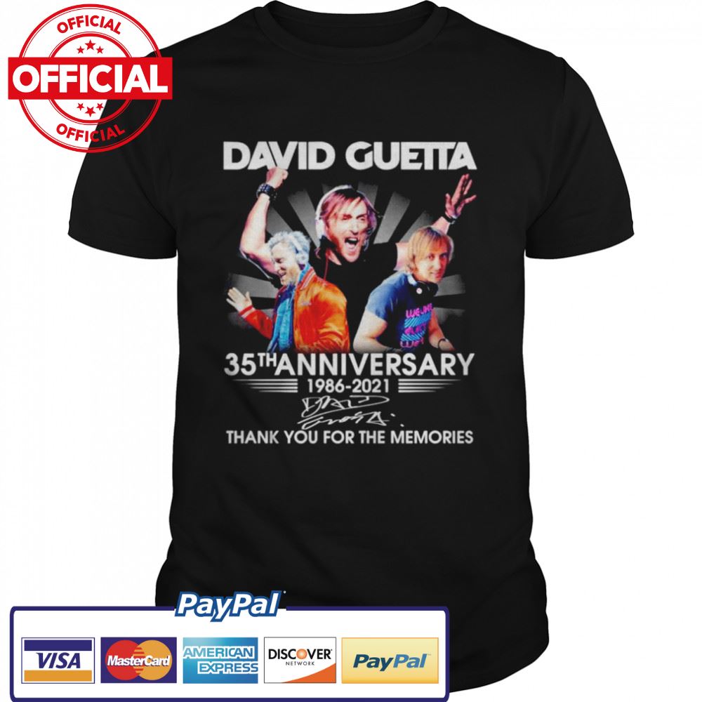 David Guetta 35th anniversary 1986-2021 signature shirt