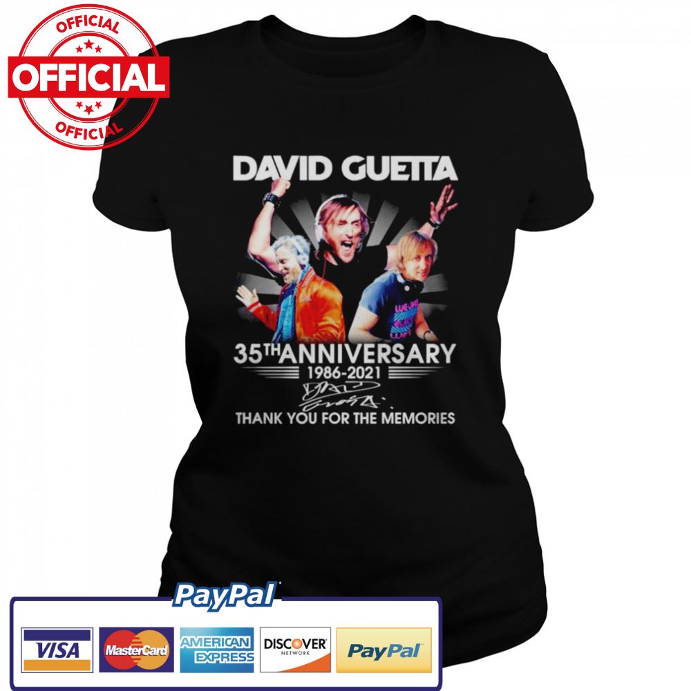David Guetta 35th anniversary 1986-2021 signature shirt