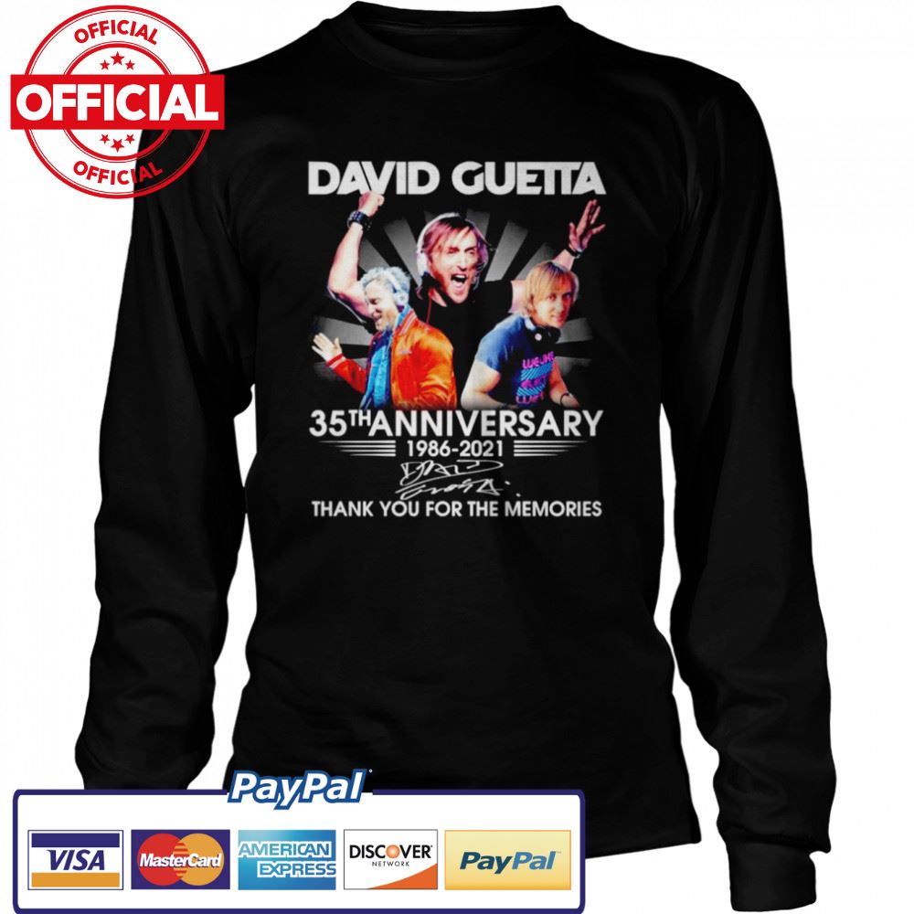 David Guetta 35th anniversary 1986-2021 signature shirt David Guetta 35th anniversary 1986-2021 signature shirt