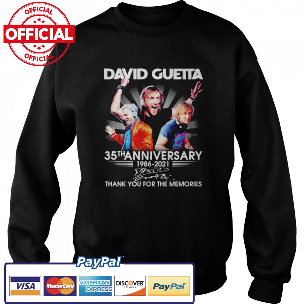 David Guetta 35th anniversary 1986-2021 signature shirt David Guetta 35th anniversary 1986-2021 signature shirt