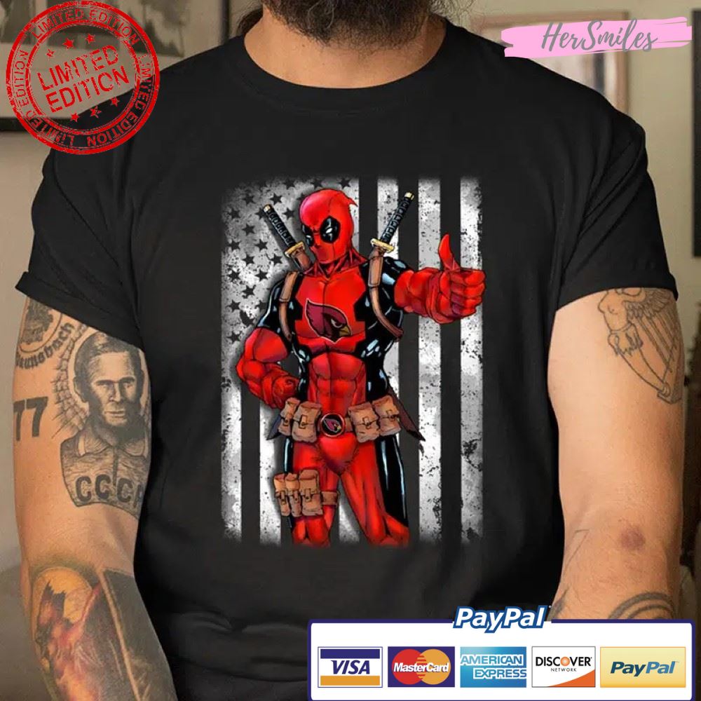 Deadpool American Flag NFL Football Arizona Cardinals T Shirt