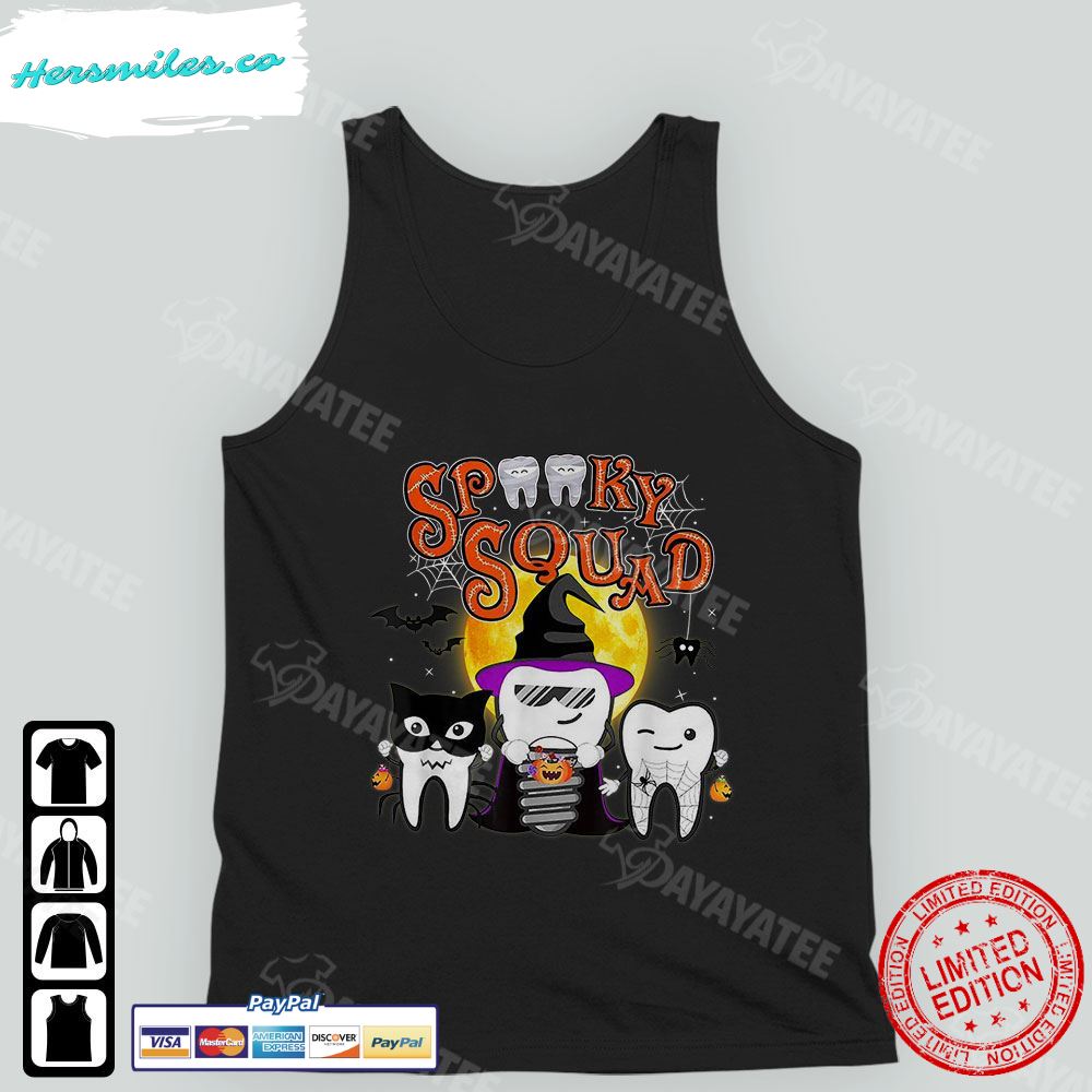Dental Spooky Squad Shirt Costume Denstist Halloween Funny T-Shirt